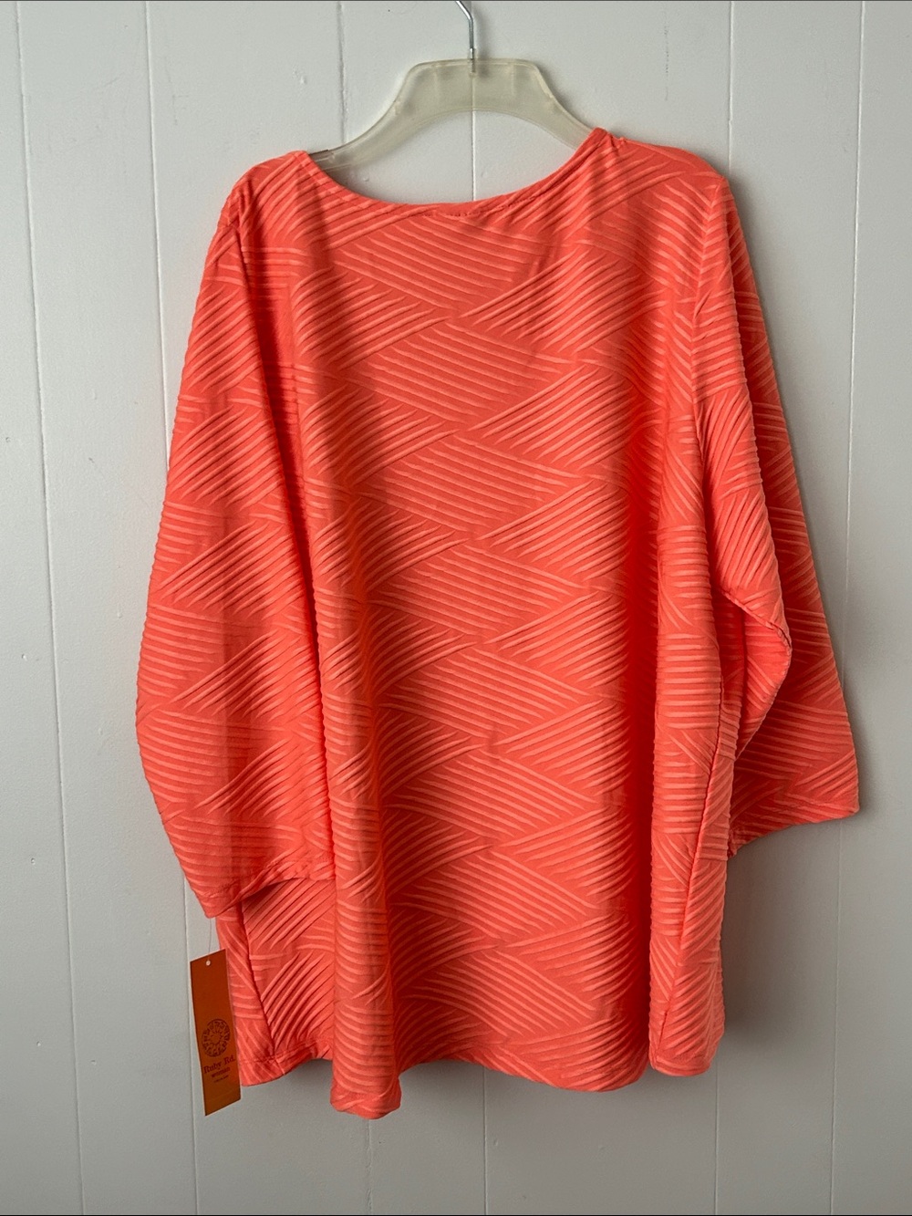 Ruby Rd. Coral Textured V-Neck Tunic - Picture 6 of 7